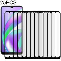 Voor OPPO Realme C12 25 PCS Full Glue Full Screen Tempered Glass Film