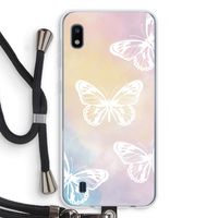 White butterfly: Samsung Galaxy A10 Transparant Hoesje met koord