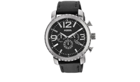 Horlogeband Fossil BQ1709 Leder Zwart 24mm - thumbnail