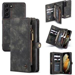 Caseme - vintage 2 in 1 portemonnee hoes - Samsung Galaxy S21 Plus - Zwart