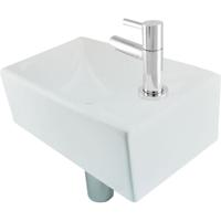 Wiesbaden Rhea XXS Fonteinset Rechts Glans Wit met Chroom Accessoires