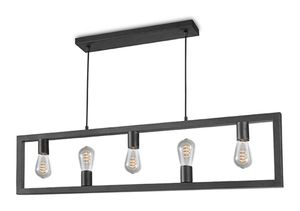 LABEL51 Hanglamp 'Quadrato' 5-lamps, kleur Zwart