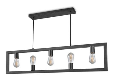 LABEL51 Hanglamp 'Quadrato' 5-lamps, kleur Zwart