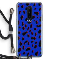 Blue Leopard: OnePlus 7 Pro Transparant Hoesje met koord
