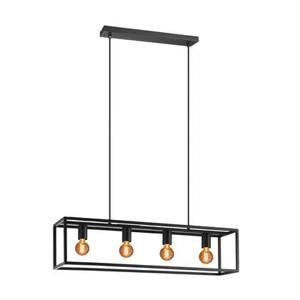 EGLO Eldrick Hanglamp - 4xE27 - 85 cm - industrieel - Staal - Zwart