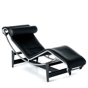 Cassina LC4 Chaise Longue - Scozia Leer Grafite