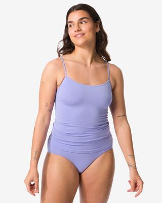 HEMA Dameshemd Naadloos Micro Spaghettibandjes Blauw (blauw)