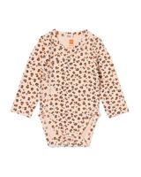 HEMA Newborn meegroei overslagromper rib dieren zalmroze (zalmroze)