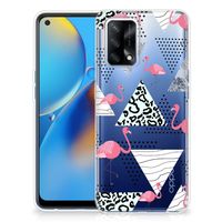 OPPO A74 4G TPU Hoesje Flamingo Triangle