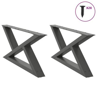 Salontafelpoten 2 st 70x(30-31,3) cm staal antraciet