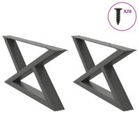 Salontafelpoten 2 st 70x(30-31,3) cm staal antraciet