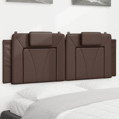 Hoofdbordkussen 120 cm kunstleer bruin