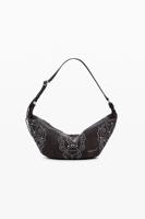 Middelgrote tas met leerlook en studs - BROWN - U