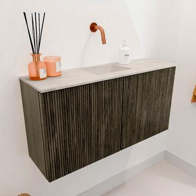 Toiletmeubel Mondiaz Joya Dlux | 80 cm | Meubelkleur Shadow | Faye wastafel Ostra Wasbak Midden | Zonder kraangat(en)
