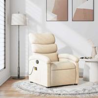 Massagestoel verstelbaar stof crèmekleurig