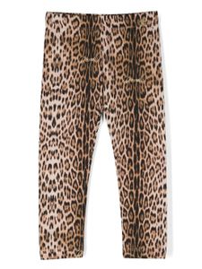 Roberto Cavalli Junior legging en coton à imprimé léopard - Tons neutres