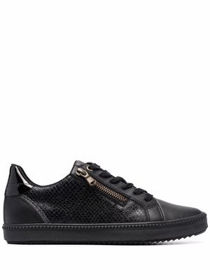 Geox baskets à effet peau de serpent - Noir