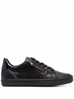 Geox baskets à effet peau de serpent - Noir