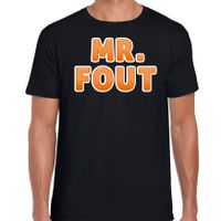 Verkleed t-shirt voor heren - Mr. Fout - zwart/oranje - carnaval