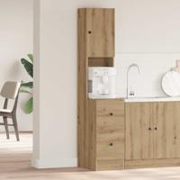 Keukenkast met lade met plank met opslag met de deur artisanaal eikenkleurig Bewerkt hout