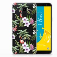 Samsung Galaxy J6 2018 TPU Hoesje Flamingo Palms - thumbnail