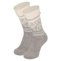 Apollo Wollen huissokken/slofsokken Nordic - dames - lichtgrijs - maat 35-38