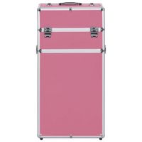 The Living Store Make-up Trolley - Houten Beautycase - 37 x 24 x 74 cm - Roze - thumbnail