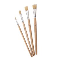 Set van 4x stuks hobby schilder penselen hout/nylon plat