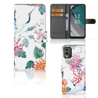 Nokia C32 Telefoonhoesje met Pasjes Bird Flowers - thumbnail