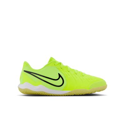 Nike Tiempo Legend 10 Academy Zaalvoetbalschoenen (IN) Kids Neongeel Zwart Oranje