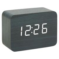 Ostaria Wekker/alarmklok - digitaal - MDF - zwart - D10 x 4 x 7 cm
