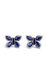 Pragnell puces d'oreilles papillons en or blanc 18ct ornées de saphir - Argent