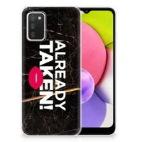 Samsung Galaxy A03S | Siliconen hoesje | met naam Already Taken Black
