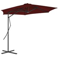 VidaXL Parasol met stalen paal 300x230 cm bordeauxrood