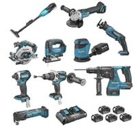 Makita DLX1011PTJ Accu combopack LXT 18v - 10 delig met 5x 5.0Ah accu's - DLX1011PTJ - thumbnail