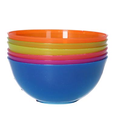 Gekleurde schaaltjes / kommetjes - 6x - kunststof - 13 cm - snackschaaltjes Gekleurde schaaltjes / kommetjes - 6x - kunststof - 13 cm - snackschaaltjes