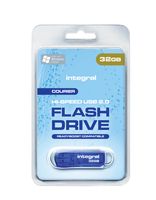 Integral 32GB USB2.0 DRIVE COURIER BLUE USB flash drive USB Type-A 2.0 Blauw, Zilver - thumbnail