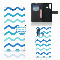 Huawei Nova 4 Telefoon Hoesje Zigzag Blauw - thumbnail