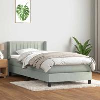 Boxspring met matras fluweel lichtgrijs 80x220 cm