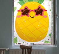 Fruit rolgordijn keuken Ananas met roze zonnebril