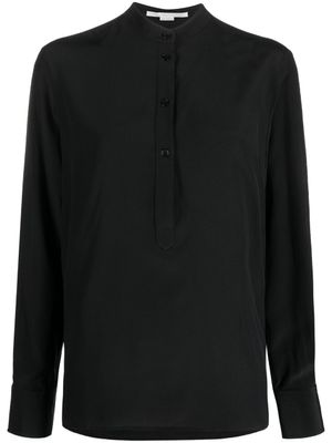 Stella McCartney blouse en soie à col officier - Noir