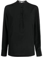 Stella McCartney blouse en soie à col officier - Noir