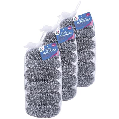 Schuursponsjes - RVS - 18x - staalspons - sponzen - 6 cm