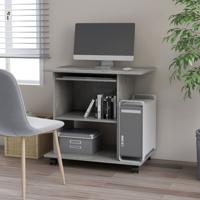 Computerbureau 80x50x75 cm bewerkt hout betongrijs