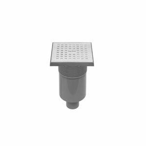 Vloerput Easy Drain Aqua Quattro met Abs Afwerkdeel RVS Rooster en Onderuitlaat AQUA15X15MSI3