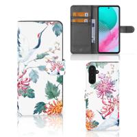 Samsung Galaxy M54 | Telefoonhoesje | Met pasjeshouder | Bird Flowers