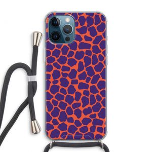 Purple Giraffe: iPhone 12 Pro Max Transparant Hoesje met koord