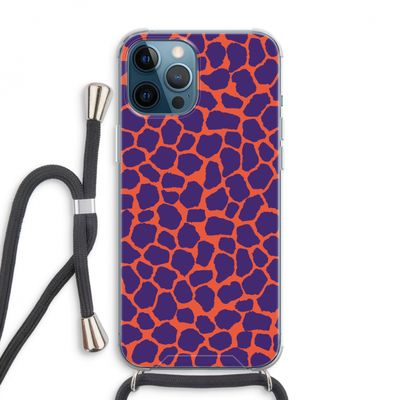 Purple Giraffe: iPhone 12 Pro Max Transparant Hoesje met koord
