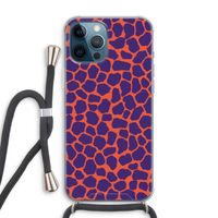 Purple Giraffe: iPhone 12 Pro Max Transparant Hoesje met koord