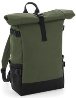 Atlantis BG858 Block Roll-Top Backpack - Olive-Green/Black - 28 x 48 x 15 cm